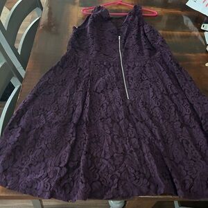 Lane Bryant dark purple lace overlay dress